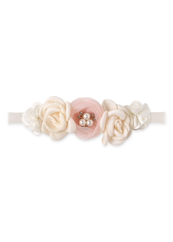 ivory-pink-faux-flowers-with-pearls-headband-Tesa Babe at Sophia's StyleBase Product-1