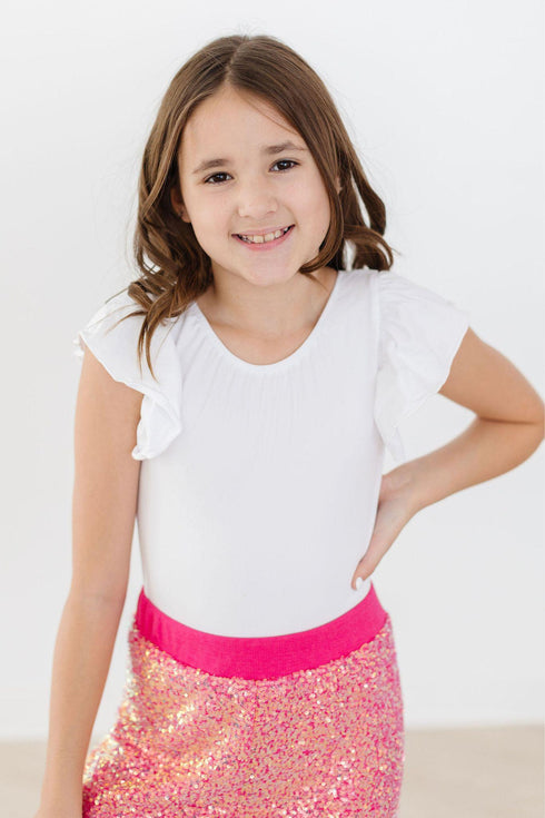 white-s-s-flutter-sleeve-leotard Mila & Rose - Sophia's Style--2T--3