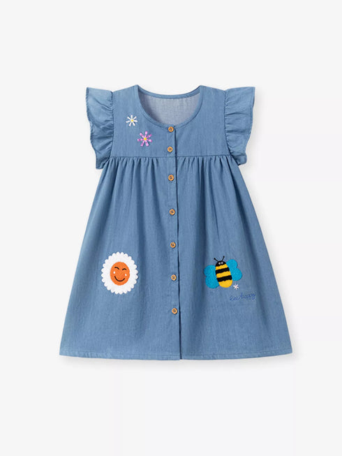 childrens-button-front-ruffle-sleeve-denim-dress-ohso-kids-sophias-styleDresses-1