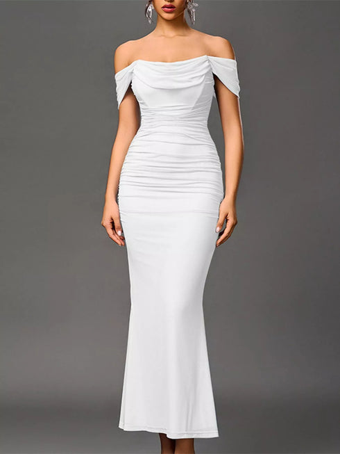 off-shoulder-ruched-mermaid-maxi-dress-OhSoStyled-Sophia's-Style-9