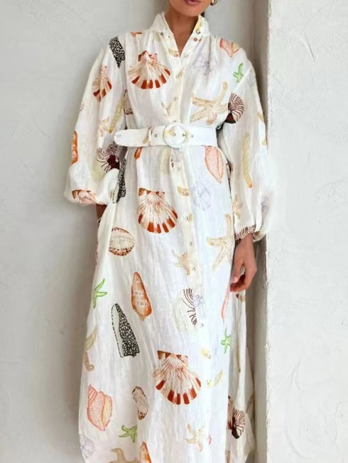 printed-balloon-sleeve-maxi-shirt-dress-OhSoStyled-Sophia's-Style-3