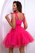 tie-shoulder-mesh-dress Sophia's Trends - Sophia's Style-Hot Pink-M