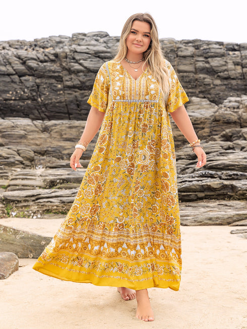 plus-size-floral-tie-neck-flutter-sleeve-maxi-dress OhSoStyled - Sophia's Style-2