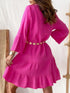 button-detail-notched-long-sleeve-dress OhSoStyled - Sophia's Style in Hot Pink-10