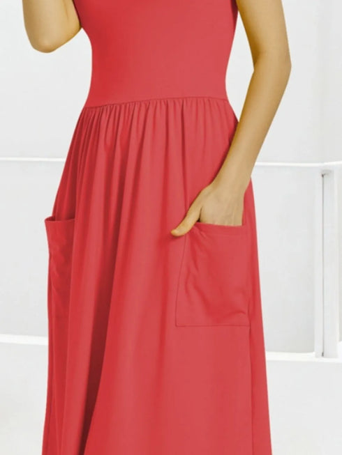 scoop-neck-midi-dress-with-pockets OhSoStyled - Sophia's Style in Deep Red-3