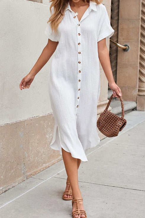 button-down-short-sleeve-midi-shirt-dress OhSoStyled - Sophia's Style in White-3