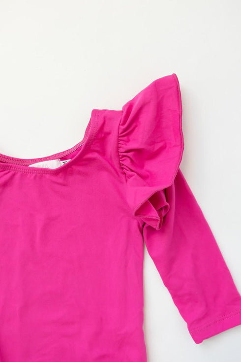 hot-pink-l-s-flutter-sleeve-leotard Mila & Rose - Sophia's Style--2T--3