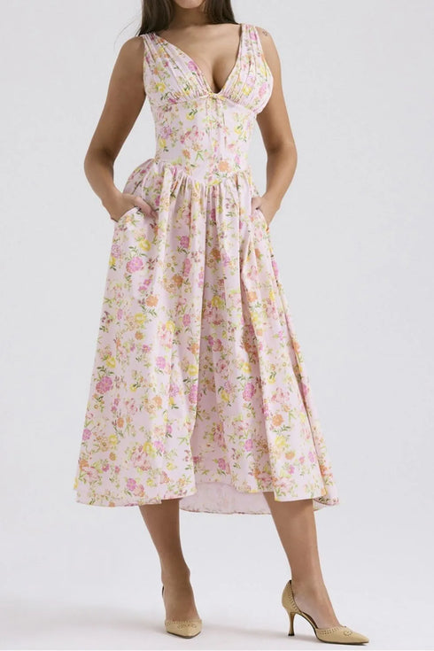 floral-v-neck-sleeveless-midi-dress-with-pockets OhSoStyled at Sophia's Style-12