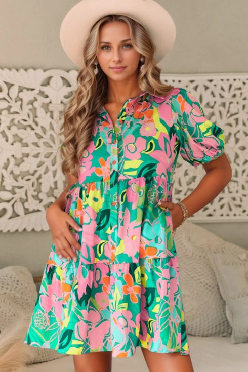 button-down-floral-puff-sleeve-babydoll-dress OhSoStyled at Sophia's Style-7