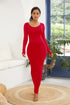 round-neck-long-sleeve-maxi-wrap-dress Sophia's Trends - Sophia's Style-Scarlet-S