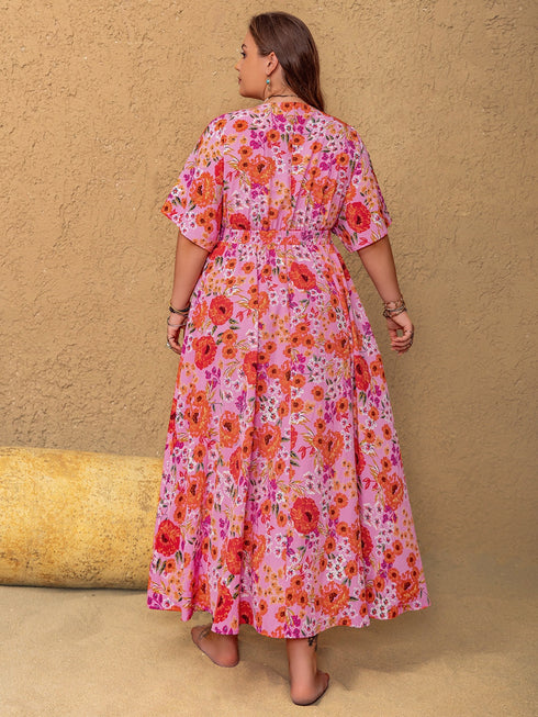 plus-size-slit-floral-v-neck-half-sleeve-maxi-dress OhSoStyled - Sophia's Style-3