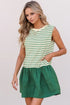 stripe-woven-sleeveless-mini-dress OhSoStyled - Sophia's Style in Dark Green-1