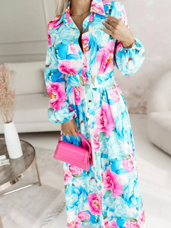 printed-button-front-maxi-shirt-dress-OhSoStyled-Sophia's-Style-1