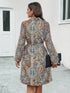 printed-collared-neck-long-sleeve-dress OhSoStyled - Sophia's Style in Teal-2