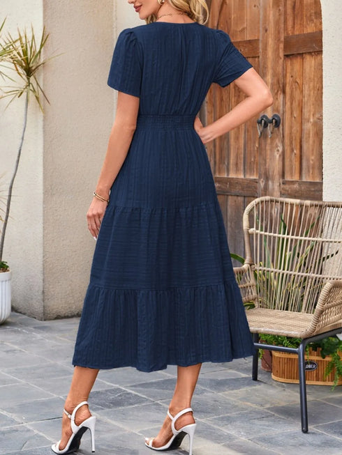 tiered-notched-short-sleeve-dress OhSoStyled at Sophia's Style-21