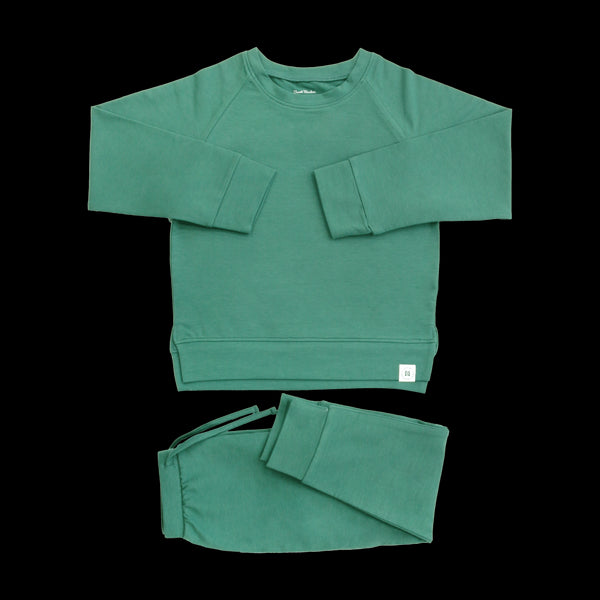 Alpine Green Crew Neck Jogger Set