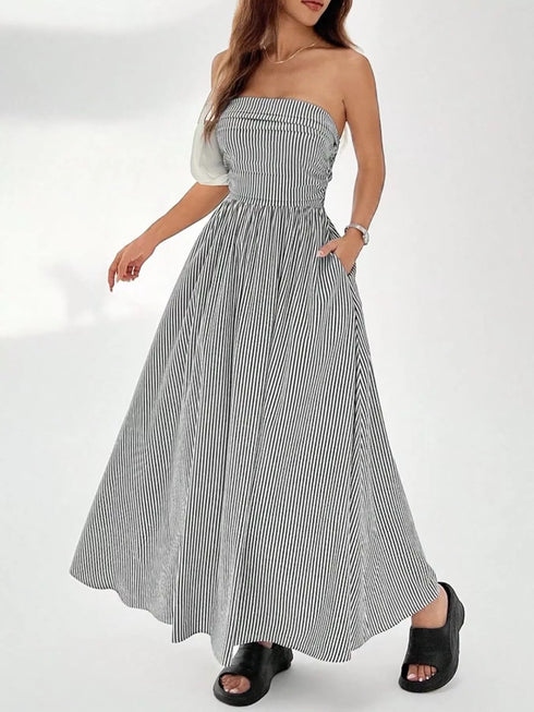 striped-strapless-casual-maxi-dress-OhSoStyled-Sophia's-Style-9