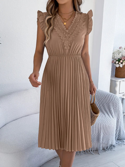 lace-detail-ruffled-cap-sleeve-pleated-dress OhSoStyled at Sophia's Style-15