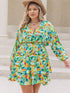 plus-size-printed-surplice-long-sleeve-mini-dress OhSoStyled - Sophia's Style-1