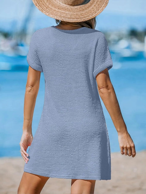 twisted-front-notched-short-sleeve-dress OhSoStyled at Sophia's Style-14
