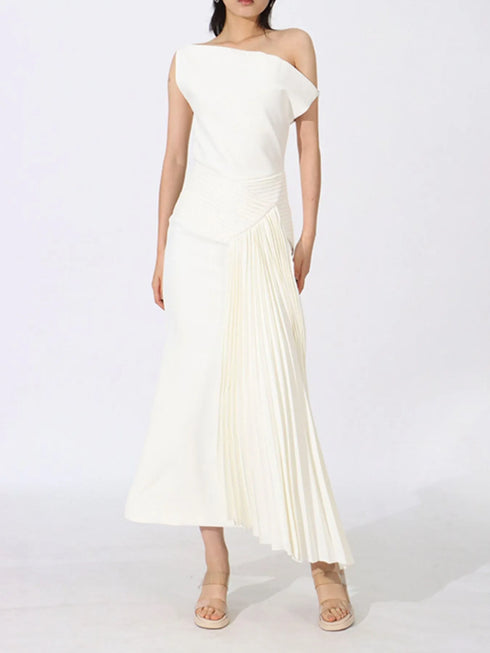 single-shoulder-pleated-dress-Sophia's Style-5