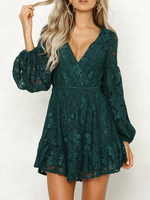 lace-v-neck-long-sleeve-mini-dress-OhSoStyled-Sophia's-Style-2