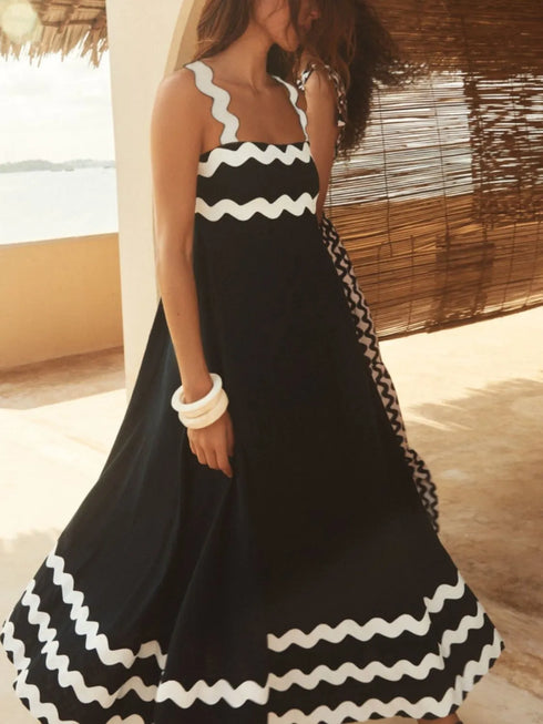 contrast-trim-square-neck-maxi-cami-dress OhSoStyled - Sophia's Style in Black/Red-11