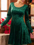 velvet-round-neck-long-sleeve-dress-Sophia's Style-1