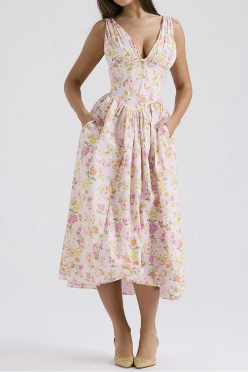 floral-v-neck-sleeveless-midi-dress-with-pockets OhSoStyled at Sophia's Style-14
