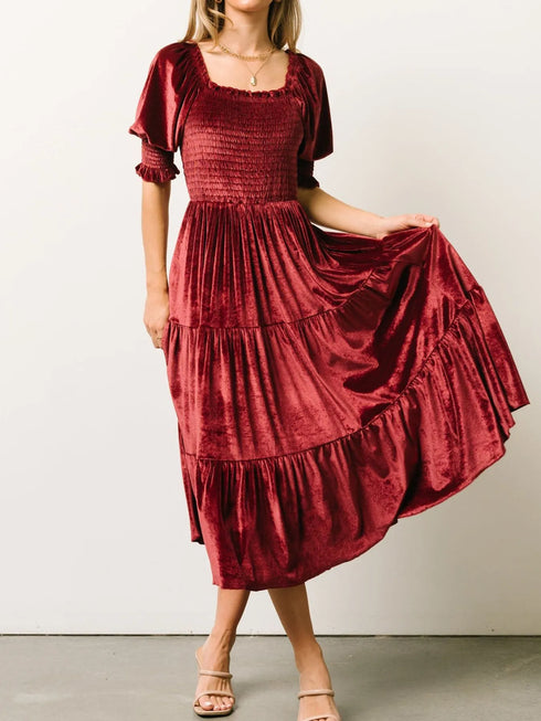 smocked-half-sleeve-tiered-midi-dress-OhSoStyled-Sophia's-Style-10