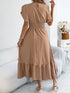 smocked-frill-round-neck-midi-dress OhSoStyled - Sophia's Style in Camel-9