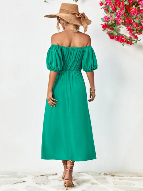 off-shoulder-puff-sleeve-smocked-maxi-dress-OhSoStyled-Sophia's-Style-6