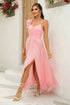 asymmetrical-ruched-slit-dress Sophia's Trends - Sophia's Style-Blush Pink-XS