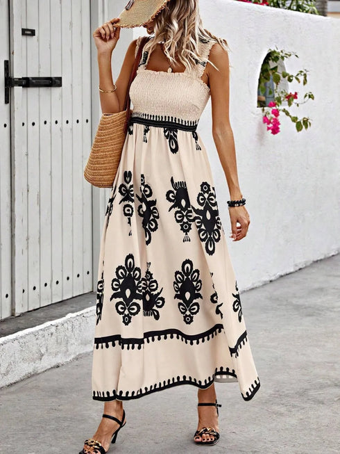 smocked-printed-wide-strap-maxi-dress OhSoStyled - Sophia's Style in Black-6