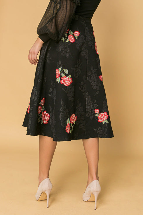 rose-embroidery-midi-skirt Flying Tomato-Sophia's Style-4