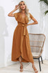 ruffled-tied-v-neck-midi-dress Sophia's Trends - Sophia's Style-Caramel-L