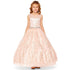 Little Girls Rose Gold Glitter Embroidered Rhinestone Belt Ball Gown 2-6 - SophiasStyle.com