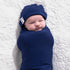 indigo-blue-bamboo-swaddle-beanie-set-Bellabu Bear at Sophia's StyleSwaddle & Beanie-1