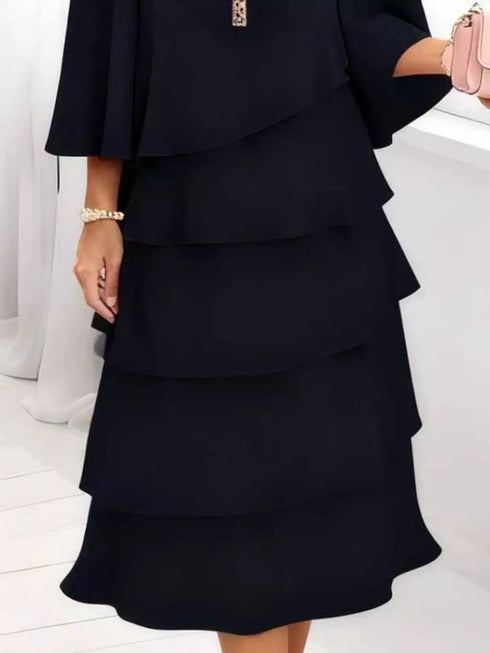 full-size-ruffled-layered-3-4-sleeve-dress-plus-size-OhSoStyled-Sophia's-Style-9