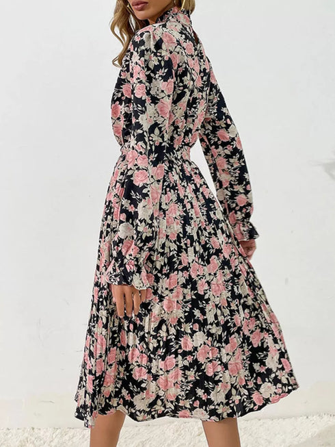 floral-print-long-sleeve-pleated-midi-dress-OhSoStyled-Sophia's-Style-8