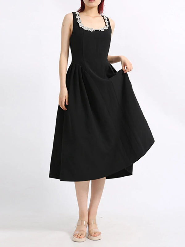 flower-scoop-neck-sleeveless-dress-Sophia's Style-1