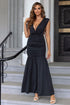 ruched-plunge-sleeveless-maxi-dress Sophia's Trends - Sophia's Style-Black-L