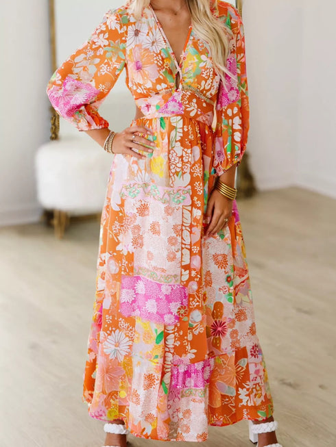 vibrant-floral-long-sleeve-dress-with-lace-up-back-OhSoStyled-Sophia's-Style-3