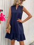 ruffled-hem-notched-sleeveless-dress OhSoStyled - Sophia's Style in Navy-2