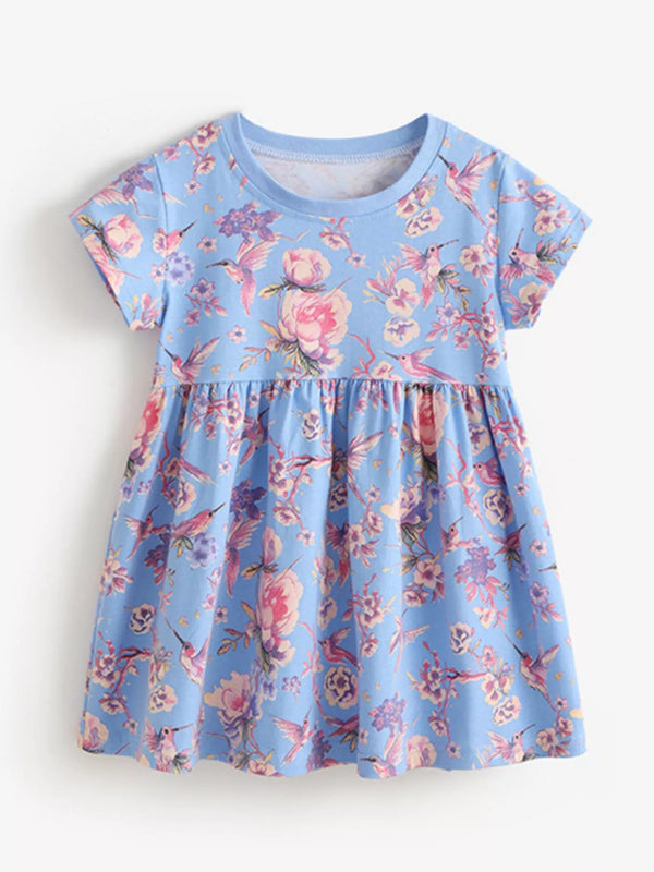 childrens-floral-print-short-sleeve-casual-dress-ohso-kids-sophias-styleDresses-1