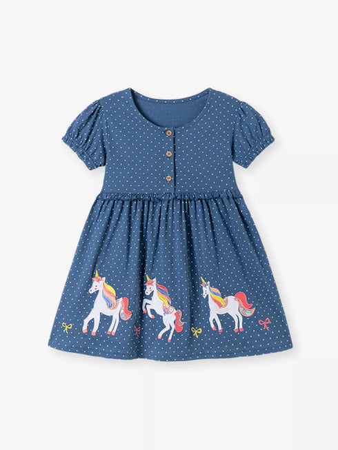 childrens-unicorn-short-sleeve-dress-ohso-kids-sophias-style-1