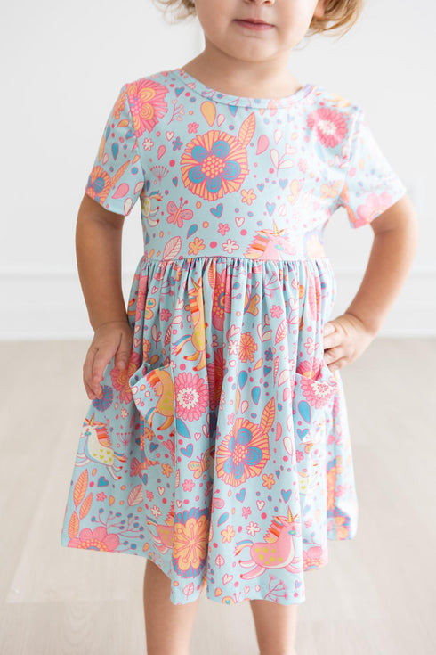 blue-retro-unicorns-s-s-pocket-twirl-dress Mila & Rose - Sophia's Style----9