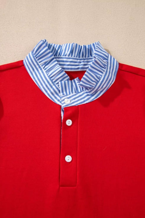 contrast-striped-collar-patchwork-puff-sleeve-ruffle-hem-mini-dress-OhSoStyled-Sophia's-Style-4