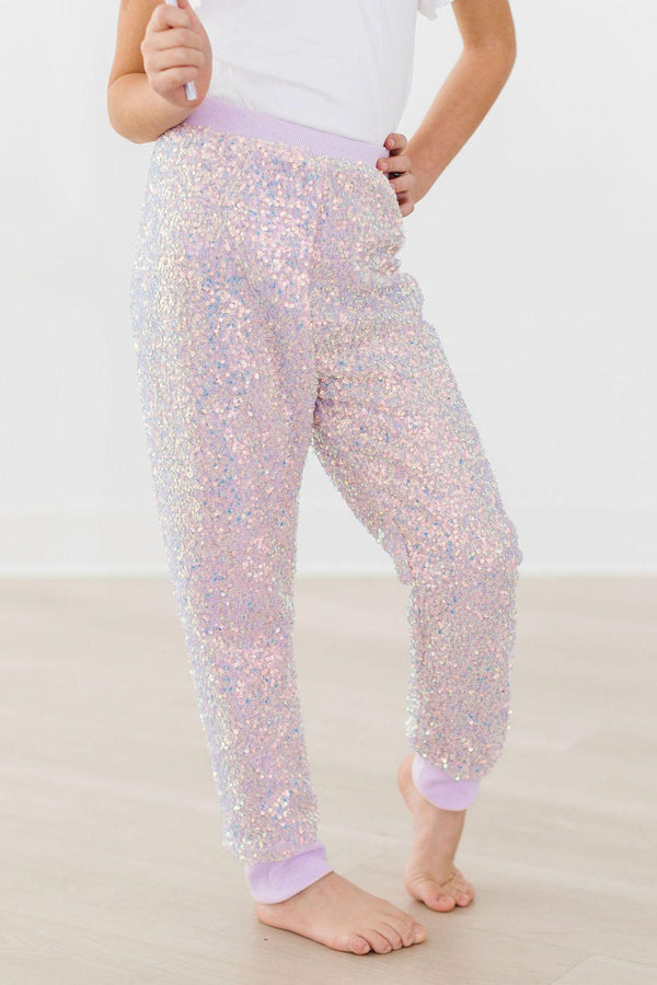 lavender-sequin-joggers Mila & Rose - Sophia's Style-Lavender Sequin Joggers-2T--1