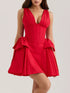 bow-v-neck-sleeveless-mini-dress-Sophia's Style-1